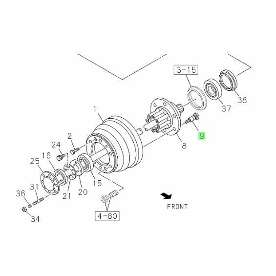 Driven Axle Wheel Stud